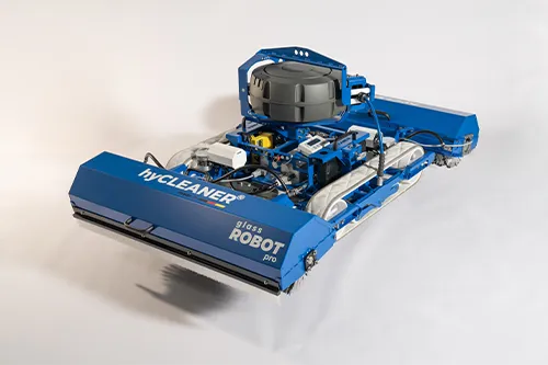 Glasdachreinigungsroboter glassROBOT pro in Vollausstattung mit Schlauchaufroller